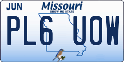 MO license plate PL6U0W