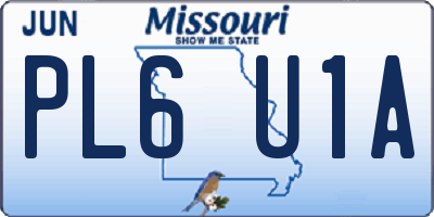 MO license plate PL6U1A