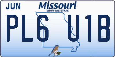 MO license plate PL6U1B