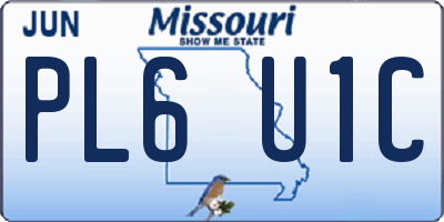 MO license plate PL6U1C