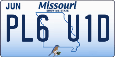 MO license plate PL6U1D