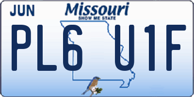 MO license plate PL6U1F