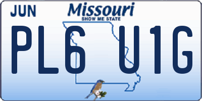 MO license plate PL6U1G