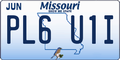 MO license plate PL6U1I