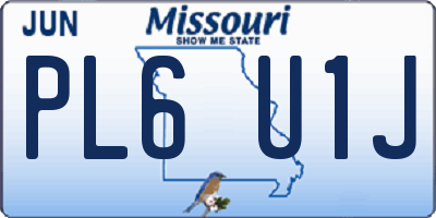 MO license plate PL6U1J