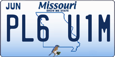 MO license plate PL6U1M