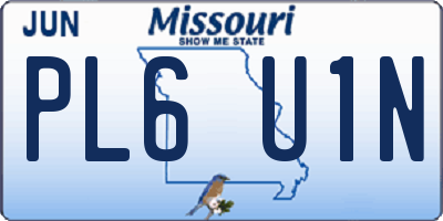 MO license plate PL6U1N