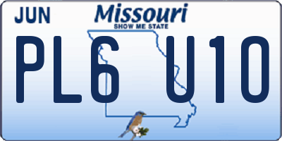 MO license plate PL6U1O