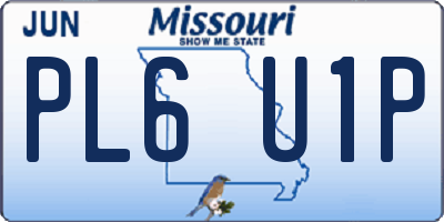 MO license plate PL6U1P