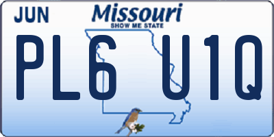MO license plate PL6U1Q