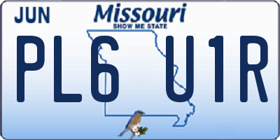 MO license plate PL6U1R