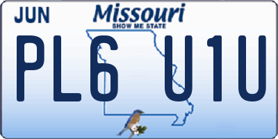 MO license plate PL6U1U