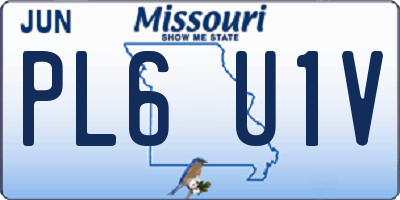 MO license plate PL6U1V