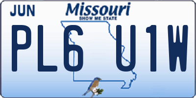 MO license plate PL6U1W