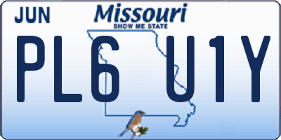 MO license plate PL6U1Y