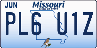 MO license plate PL6U1Z