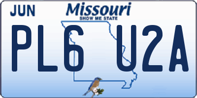 MO license plate PL6U2A