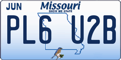 MO license plate PL6U2B