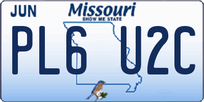 MO license plate PL6U2C