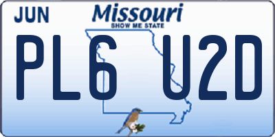 MO license plate PL6U2D