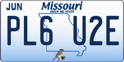 MO license plate PL6U2E