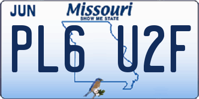 MO license plate PL6U2F