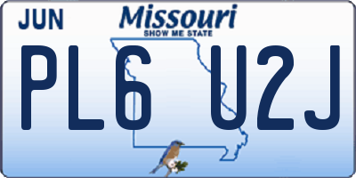 MO license plate PL6U2J
