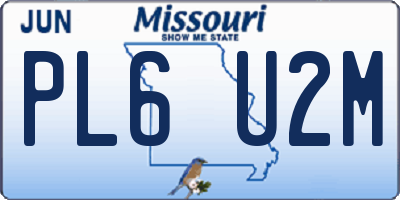 MO license plate PL6U2M