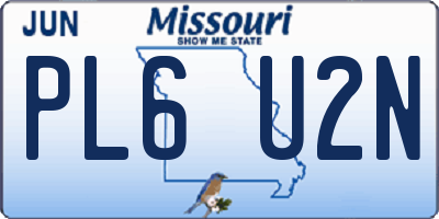MO license plate PL6U2N