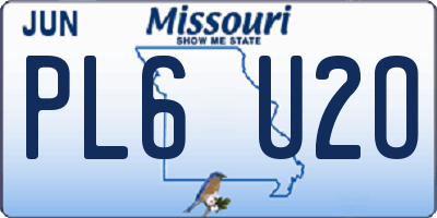 MO license plate PL6U2O