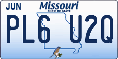 MO license plate PL6U2Q