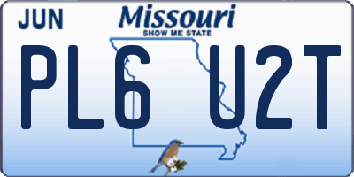 MO license plate PL6U2T