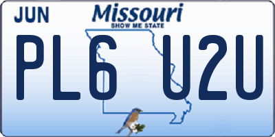 MO license plate PL6U2U