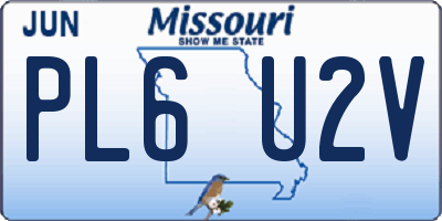 MO license plate PL6U2V