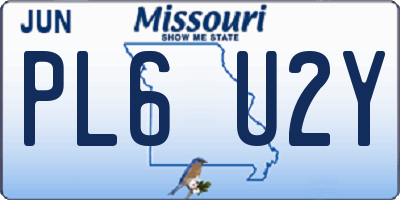 MO license plate PL6U2Y