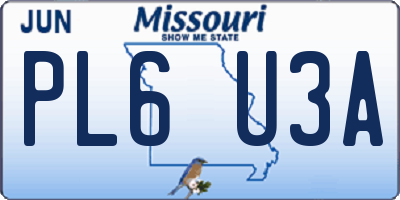 MO license plate PL6U3A