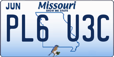 MO license plate PL6U3C