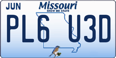 MO license plate PL6U3D