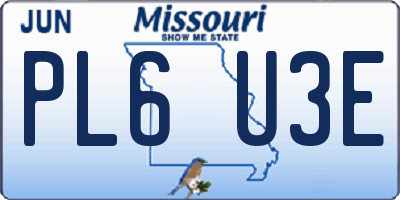 MO license plate PL6U3E