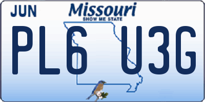 MO license plate PL6U3G