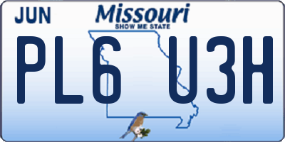 MO license plate PL6U3H