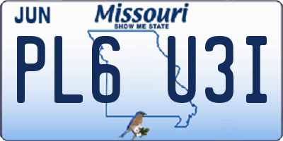 MO license plate PL6U3I