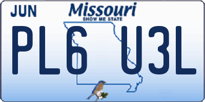 MO license plate PL6U3L