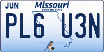 MO license plate PL6U3N