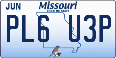 MO license plate PL6U3P