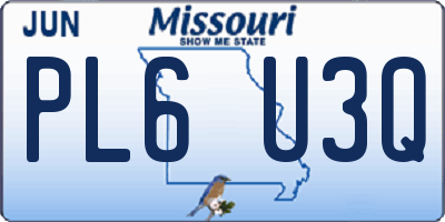 MO license plate PL6U3Q