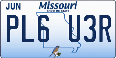 MO license plate PL6U3R