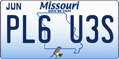 MO license plate PL6U3S