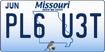 MO license plate PL6U3T