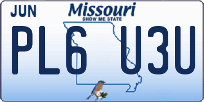 MO license plate PL6U3U